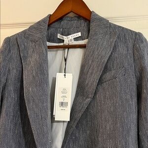 Veronica Beard Black & White Herringbone Oria Dickey Jacket